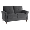 thumbnail image 1 of Sarah 57 Inch Loveseat- Gray Velvet- Stitch Tufting- Reversible Cushions, 1 of 6