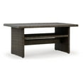thumbnail image 1 of Benjara Soha 59 Inch Outdoor Multi Use Dining Table, Resin Wicker with Shelf, Brown, 1 of 5