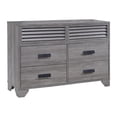 thumbnail image 1 of Benjara 6 Drawer Contemporary Dresser with Metal Pulls and Bracket Feet, Gray, 1 of 3