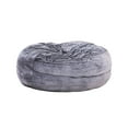 thumbnail image 1 of 60 Inch Bean Bag, Round Shape, Foam Filling, Polyester Upholstery, Gray, 1 of 5