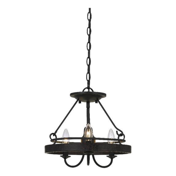 60 X 3 Watt Metal Frame Pendant with Hardwired Switch, Textured Gray
