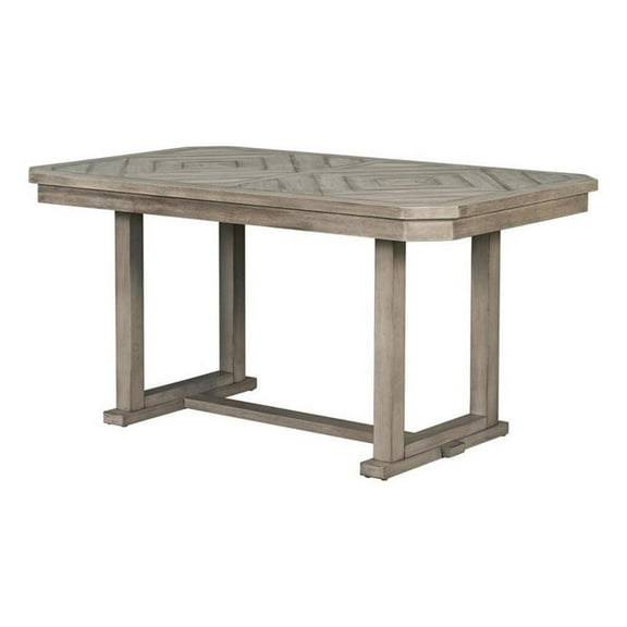 Lais 60 Inch Dining Table- Rectangular- Diamond Wood Grain Pattern- Gray