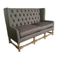 thumbnail image 1 of Benjara 63 Inch Sattee Bench Sofa, Tall Tufted Wingback, Gray Polyester Upholstery, 1 of 5