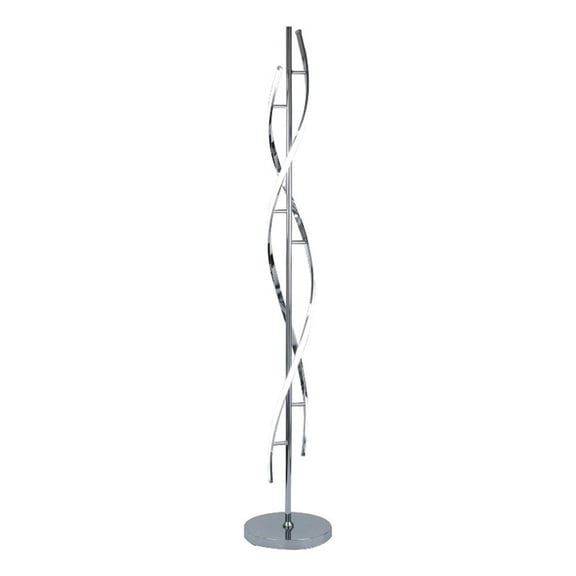 Benjara Jam 63" Floor Lamp- LED- Metal Round Base- Accent Silver Metal Base