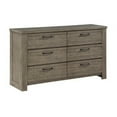 thumbnail image 1 of Benjara Niti 63 Inch Wide Dresser, 6 Drawers with Black Handles, Plank Style, Gray, 1 of 5