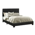 thumbnail image 1 of Benjara 64.25" Transitional Leather Upholstered Queen Platform Bed in Black, 1 of 2