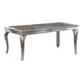 thumbnail image 1 of Reme 66-84 Inch Dining Table-6 Seater Extendable-Glass Silver Wood, 1 of 7