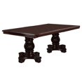 thumbnail image 1 of Benjara 66 Inch Dining Table, Extension Leaf, Twin Pedestal Base, Cherry Oak Brown, 1 of 5