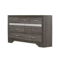 thumbnail image 1 of Benjara 7 Drawer Wooden Dresser with 2 Hidden Jewelry Drawers, Gray and Silver, 1 of 2