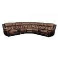 thumbnail image 1 of Benjara 7 Piece Microfiber Sectional Sofa with 3 Reclining Seat, Brown, 1 of 5