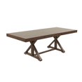 thumbnail image 1 of 72-90 Inch Rectangular Dining Table Extension Leaf Trestle Base Oak Gray, 1 of 5