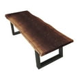 thumbnail image 1 of Benjara Cid Xue 79 Inch Dining Bench, Brown Live Edge Rectangular Top, Black Metal, 1 of 5