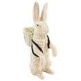 thumbnail image 1 of Benjara 8 Inches Cast Iron Rabbit Sculpture Carrying Basket, Antique White, 1 of 5