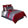 thumbnail image 1 of Benjara 8 Piece King Comforter Set with Printed Trellis Pattern- Red, 1 of 7