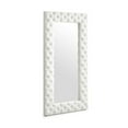 thumbnail image 1 of Benjara Cid 80 Inch Full Length Floor Mirror, Tufted Faux Leather Frame, White, 1 of 5