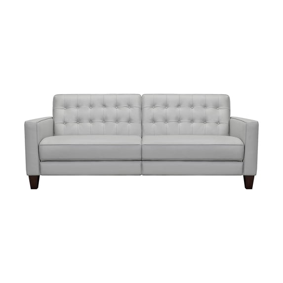 Benjara 81 Inch Leatherette Sofa with Power Reclining Mechanism, White