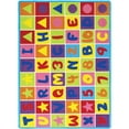 thumbnail image 1 of 81 X 57 Inches Tufted Loom Kids Room Rug with Alphabets Print, Multicolor - Saltoro Sherpi, 1 of 3