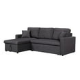 thumbnail image 1 of 82 Inch Reversible Sleeper Sectional Sofa with Storage Chaise, Dark Gray- Saltoro Sherpi, 1 of 10