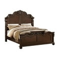 thumbnail image 1 of Benjara Splendidly Carved E.King Wooden Bed- Dark Walnut And Veneer Finish, 1 of 6