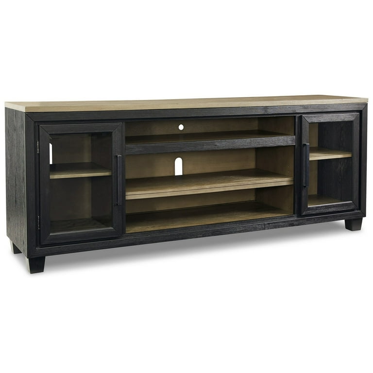 Dark Brown Solid Mango Wood Finish TV Stand Media Console With 2 Doors And 2 Open Shelves Dark Brown Solid Mango Wood Finish TV Stand Media Console With 2 Doors And 2 Open Shelves
