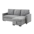 thumbnail image 1 of Benjara 88 Inch Reversible Sleeper Sectional Sofa with Storage Chaise, Light Gray-Color:Light Gray,Material:Linen, 1 of 6