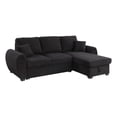 thumbnail image 1 of Benjara 95" Sleeper Sectional Sofa with Storage Chaise- Black Teddy Fleece, 1 of 6