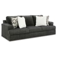 thumbnail image 1 of Benjara Henly 96 Inch Sofa, Oversized, 4 Accent Pillows, Soft Gray Polyester, 1 of 6