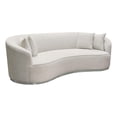 thumbnail image 1 of Benjara 97" Retro Curved- 4 Pillows Riha Sofa - Cream White Velvet/Gold Trim, 1 of 6
