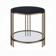 thumbnail image 1 of Abio Side End Table-23 Inch-Round Sintered Stone Top-Black and Gold, 1 of 5