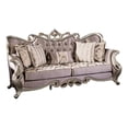 thumbnail image 1 of Benjara Aboi Sofa- 5 Accent Pillows- Purple Velvet- Carved Details- 95", 1 of 9