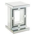 thumbnail image 1 of Accent Table with Open Geometric Base and Acrylic Diamond Inlay Silver, 1 of 6