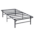 thumbnail image 1 of Adel Extra Long Twin Size Low Profile Bed Foldable Metal Frame Black - Saltoro Sherpi, 1 of 6