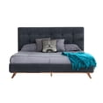 thumbnail image 1 of Adia Platform King Bed, Dark Gray Button Tufted Polyester Upholstery, 1 of 7