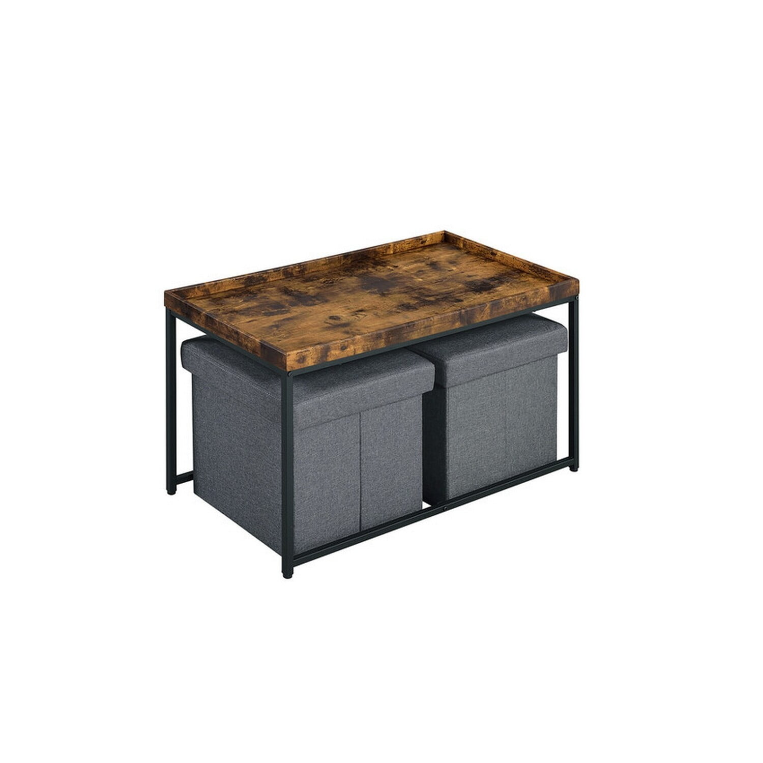 Benjara BM296070 All Rectangular Wood Brown Tray Top Coffee Table ...