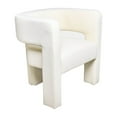 thumbnail image 1 of Benjara Aol 27 Inch Accent Chair, Round Open Backrest, Ivory Fabric Upholstery, 1 of 2