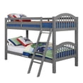 thumbnail image 1 of Benjara Arch Design Wooden Twin Over Twin Bed with Slatted Headboard, Gray, 1 of 5