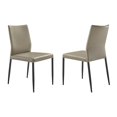 thumbnail image 1 of Benjara Ash 22 Inch Dining Chair Set of 2, Gray Faux Leather, Tall Curved, Black, 1 of 5