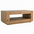 thumbnail image 1 of Ayma Coffee Table-1 Inner Shelf-Brown Oak Wood-Rectangular 50 Inch, 1 of 5