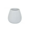 thumbnail image 1 of Azra Vase with Ribbed Texture and Wide Opening, 8 Inch White Resin, 1 of 5