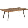 thumbnail image 1 of Benjara BM206159 Rectangular Cocktail Table with Knotty Details & Flared Legs, Brown, 1 of 5