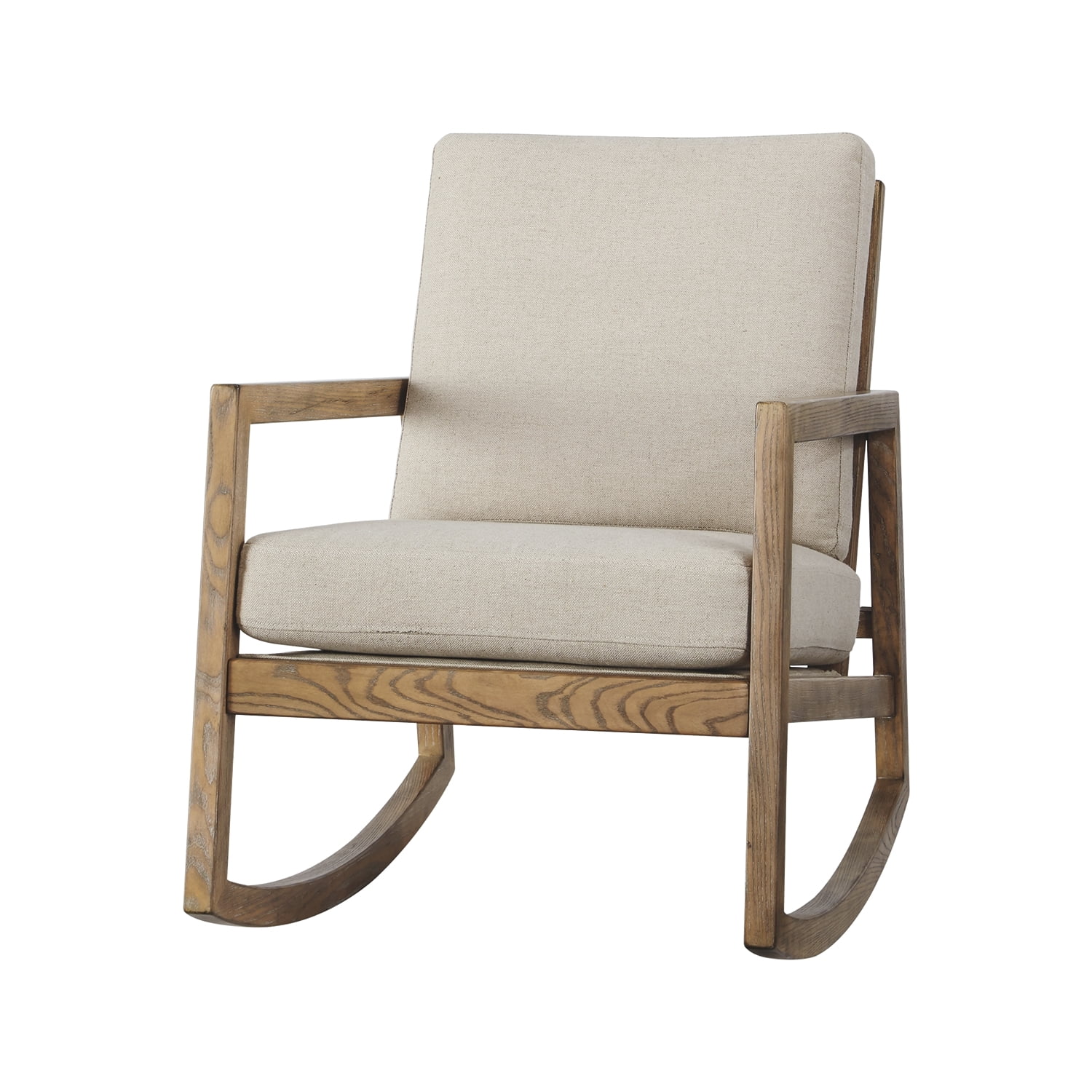 Benjara Fabric Accent Rocking Chair with Box Seat and Back Cushions ...