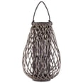 thumbnail image 1 of Benjara BM208431 Bellied Bamboo Lantern with Lattice Design & Rope Handle - Brown, 1 of 5