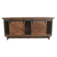 thumbnail image 1 of Benjara BM209120 20 x 11 x 40 in. Wooden Wall Storage with 2 Sliding Door & 5 Metal Hooks, Brown, 1 of 5