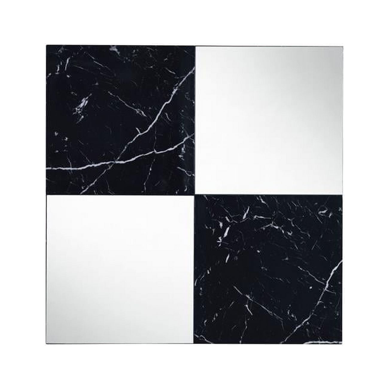 32" Frameless Rectangular Accent Wall Mirror with Faux Marble