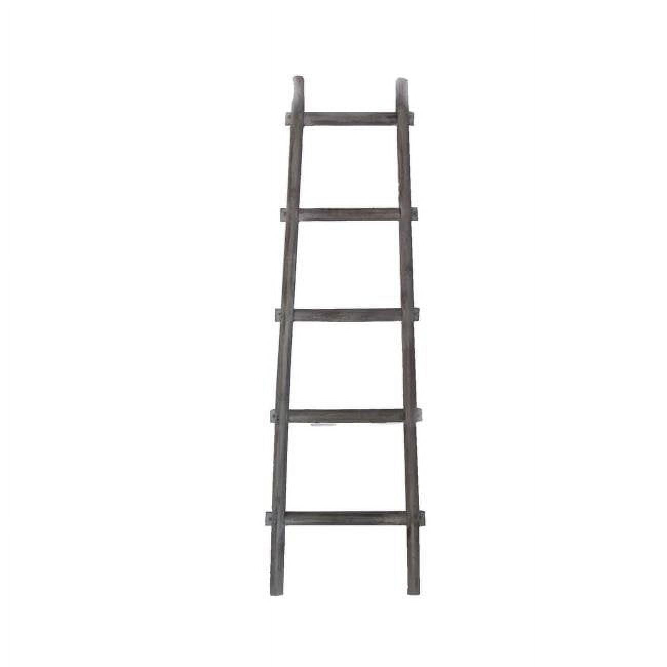 Benjara BM210390 2 x 59 x 18 in. Transitional Style Wooden Decor Ladder