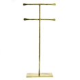 thumbnail image 1 of Benjara BM210558 Double T Shaped Iron Jewellery Stand with Flat Base - Gold, 1 of 2