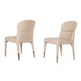 thumbnail image 1 of Benjara BM211225 Wooden Dining Chair with Stitched Curved Backrest - Beige & Gold - Set of 2, 1 of 5