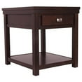 thumbnail image 1 of Benjara BM213347 Rectangular Wooden End Table with 1 Drawer & Open Bottom Shelf - Brown, 1 of 5
