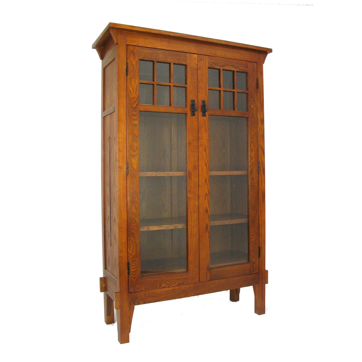 Removable Window Bookcase Benjara BM213408 2 Door Bookcase with 3 Removable Shelves & Windowpane ...