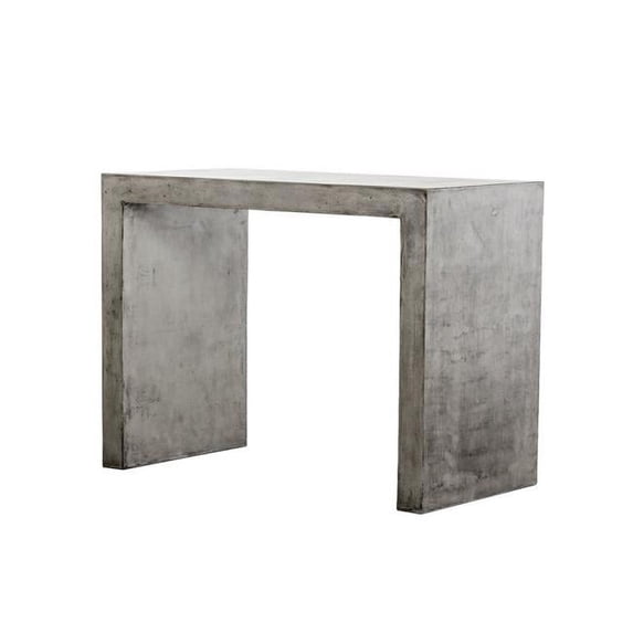 Benjara BM216785 Contemporary Style Concrete Bar Table with Distressed Details, Dark Gray